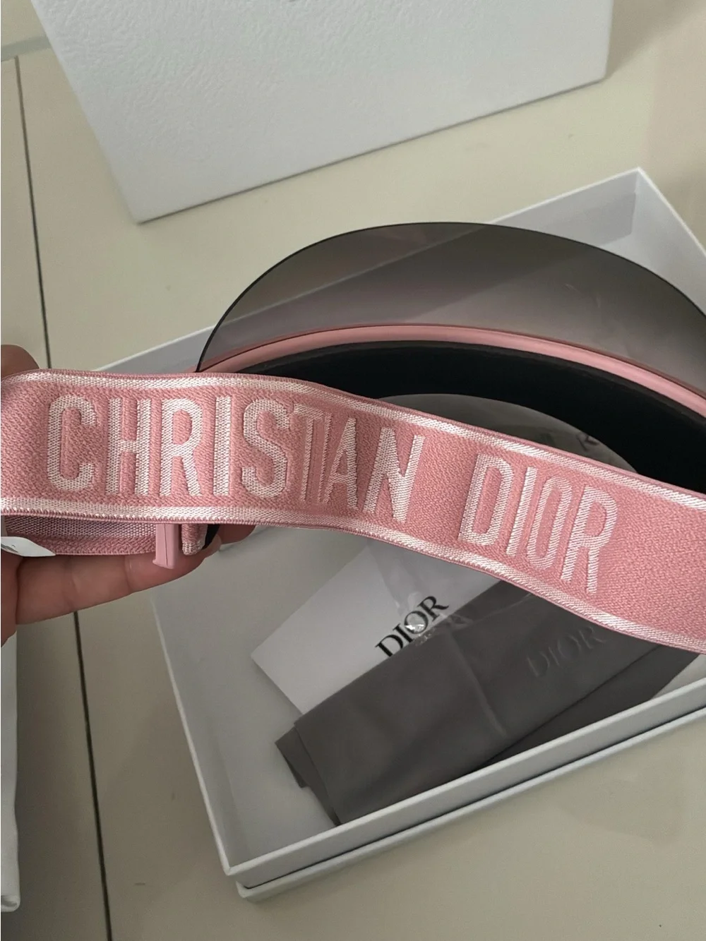 Dior Pink Shield Visor with Smoke Lens